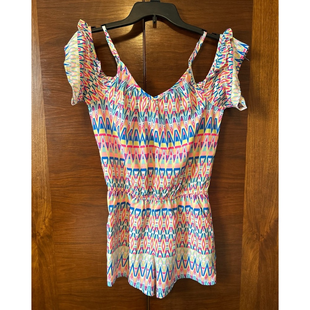 Colorful Geometric Print Women Junior Romper